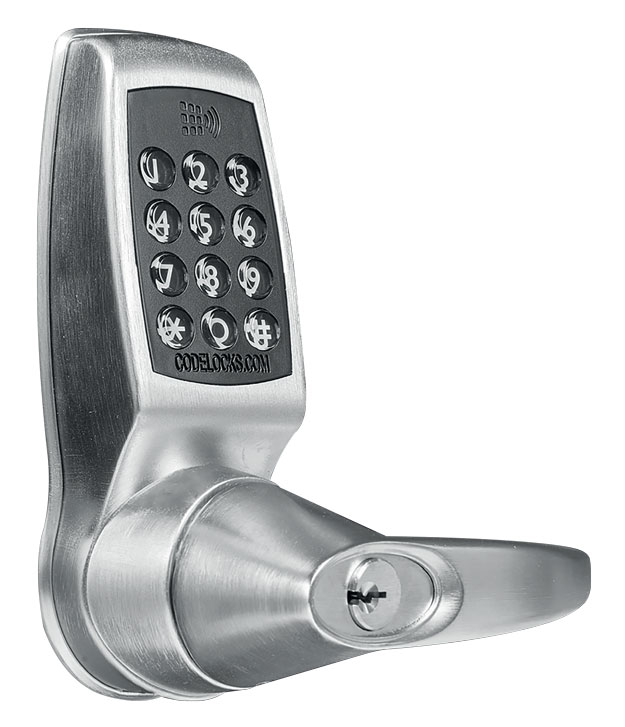 Smart Lock Electronic Push-Button Keyless Light Commercial/Residential Lockset (Brushed Steel)  |   Door Locks (Commercial) Commercial Hardware Door Locks (Commercial)