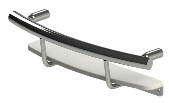 16″ (406mm) Shampoo Shelf w/Grab Bar  |   Safety Grab Bars Commercial Hardware Black-Matte/Bronze-Oil Rubbed/Chrome-Polished/Stainless Steel-Satin