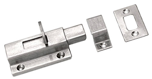 304 Stainless Steel Slide Bolt (Satin)  |   Door Flush & Surface Bolts Commercial Hardware Door Flush & Surface Bolts