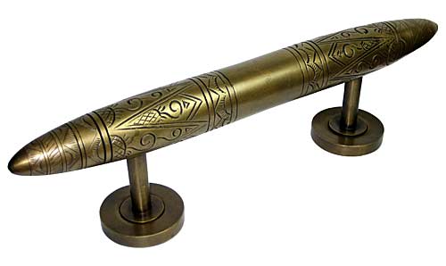 4-1/8″ (105mm) Center-to-Center Medium Torpedo Pull – 8-1/8″ (206mm) Overall Length (Antique Brass)  |   Door Pulls & Push Plates Commercial Hardware Door Pulls & Push Plates