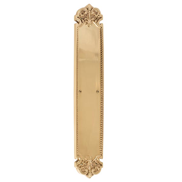 Fleur De Lis Door Push Plate – 3″ (76mm) x 18″ (457mm)  |   Door Pulls & Push Plates Commercial Hardware Brass-Antique/Brass-Polished/Bronze-Oil Rubbed/Nickel-Antique/Nickel-Satin