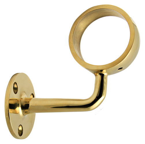 Hand Rail Bracket for 2″ Diameter Tubing (Unlacquered Polished Brass)  |   Handrail & Arm Rail Brackets Commercial Hardware Handrail & Arm Rail Brackets