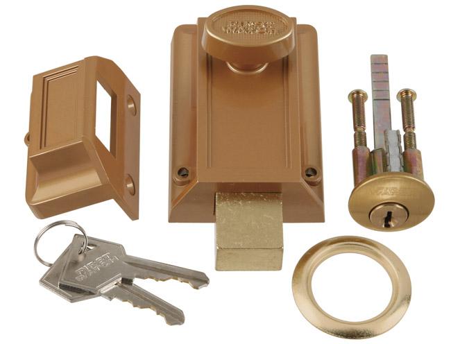 Night Bolt and Locking Cylinder – EACH (Satin Bronze)  |   Door Flush & Surface Bolts Commercial Hardware Door Flush & Surface Bolts