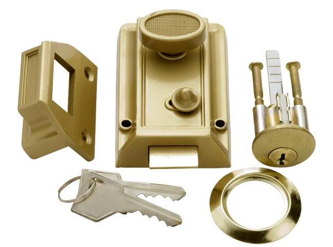 Night Latch and Locking Cylinder – EACH (Satin Bronze)  |   Door Flush & Surface Bolts Commercial Hardware Door Flush & Surface Bolts