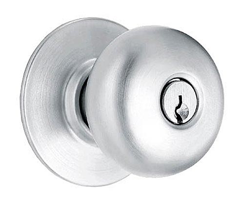 Plymouth Storeroom Lock Door Knob Set – EACH (Satin Chrome)  |   Door Locks (Commercial) Commercial Hardware Door Locks (Commercial)