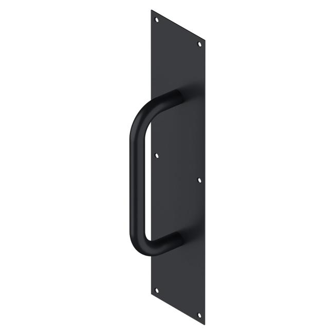 Pull Plate with Handle – 4″ (102mm) x 16″ (406mm)  |   Door Pulls & Push Plates Commercial Hardware Black-Matte/Stainless Steel-Satin