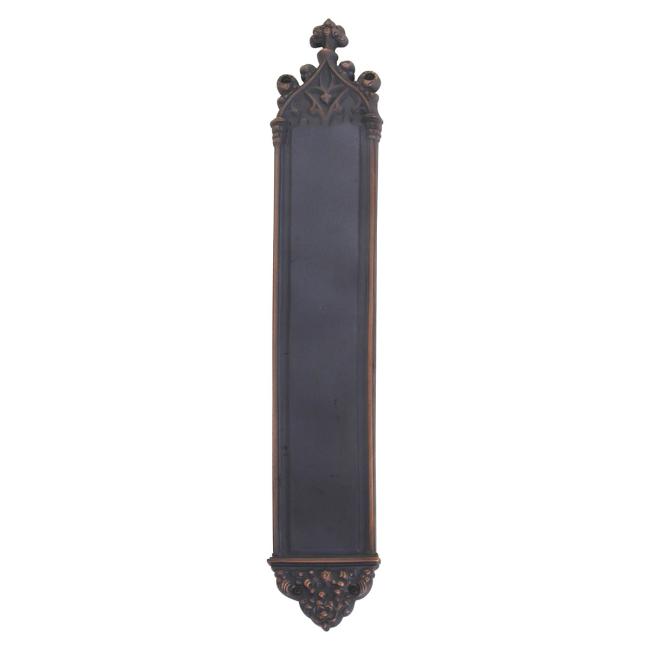 Renaissance Gothic Door Push Plate – 3-3/8″ (86mm) x 23-3/4″ (603mm)  |   Door Pulls & Push Plates Commercial Hardware Brass-Aged/Brass-Highlighted/Bronze-Venetian/Nickel-Antique/Nickel-Polished/Nickel-Satin