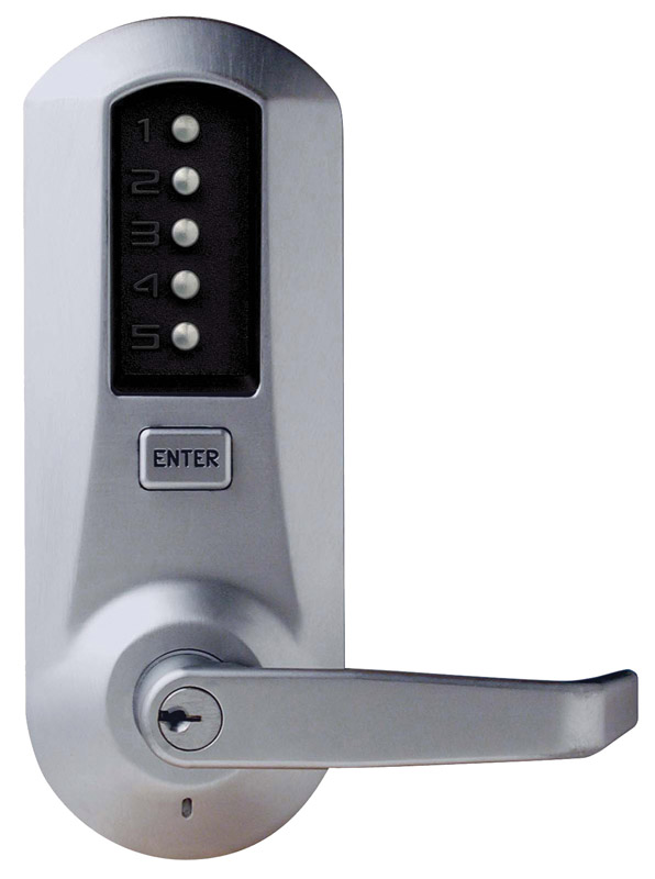 Simplex 5000 Series Heavy Duty Mechanical Push-Button Door Lockset (C Keyway, Dull Chrome)  |   Door Locks (Commercial) Commercial Hardware Door Locks (Commercial)