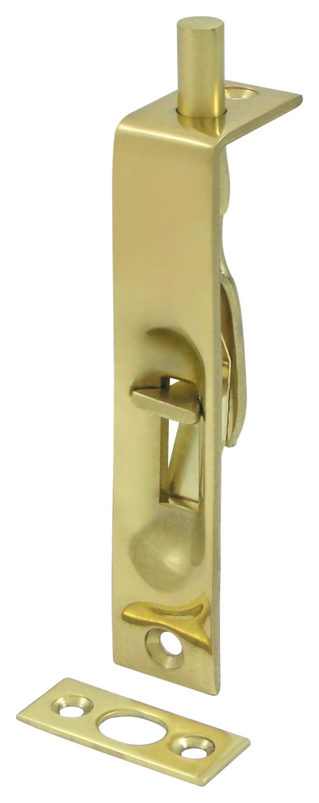 Solid Brass 4″ (102mm) Flush Bolt Square Edge  |   Door Flush & Surface Bolts Commercial Hardware Black-Matte/Brass-Antique/Brass-Polished/Brass-Polished - Lifetime/Bronze-Oil Rubbed/Chrome-Polished/Chrome-Satin/Nickel-Antique/Nickel-Satin