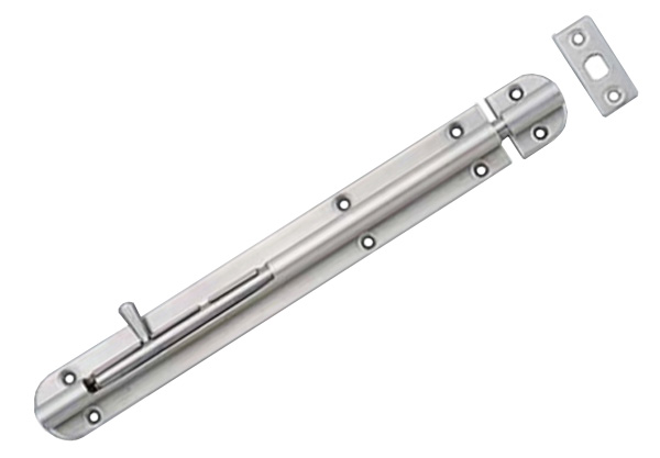 Spring Loaded Barrel Bolt (Satin Stainless Steel)  |   Door Flush & Surface Bolts Commercial Hardware Door Flush & Surface Bolts