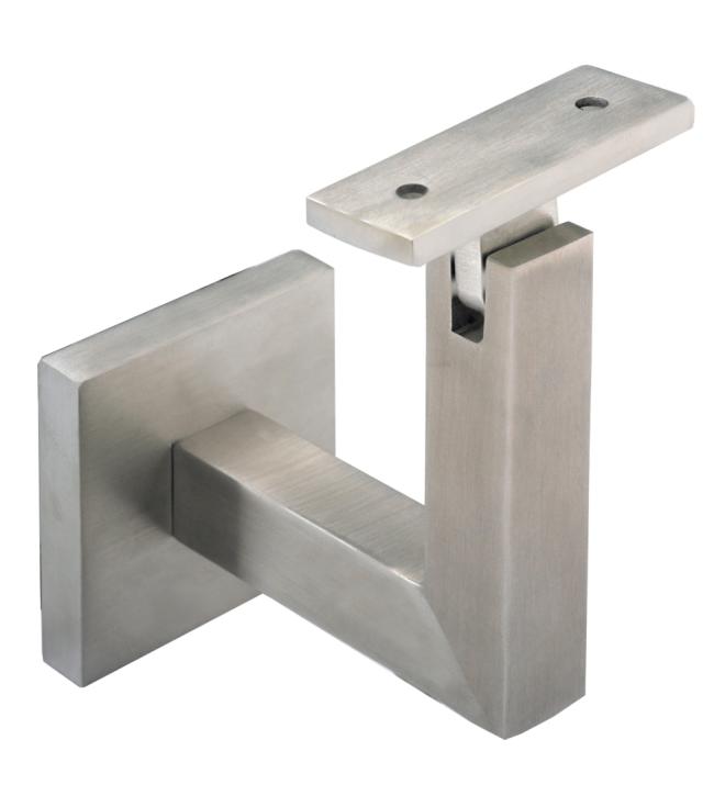 Stainless Steel Square Handrail Bracket (Polished Stainless Steel)  |   Handrail & Arm Rail Brackets Commercial Hardware Handrail & Arm Rail Brackets